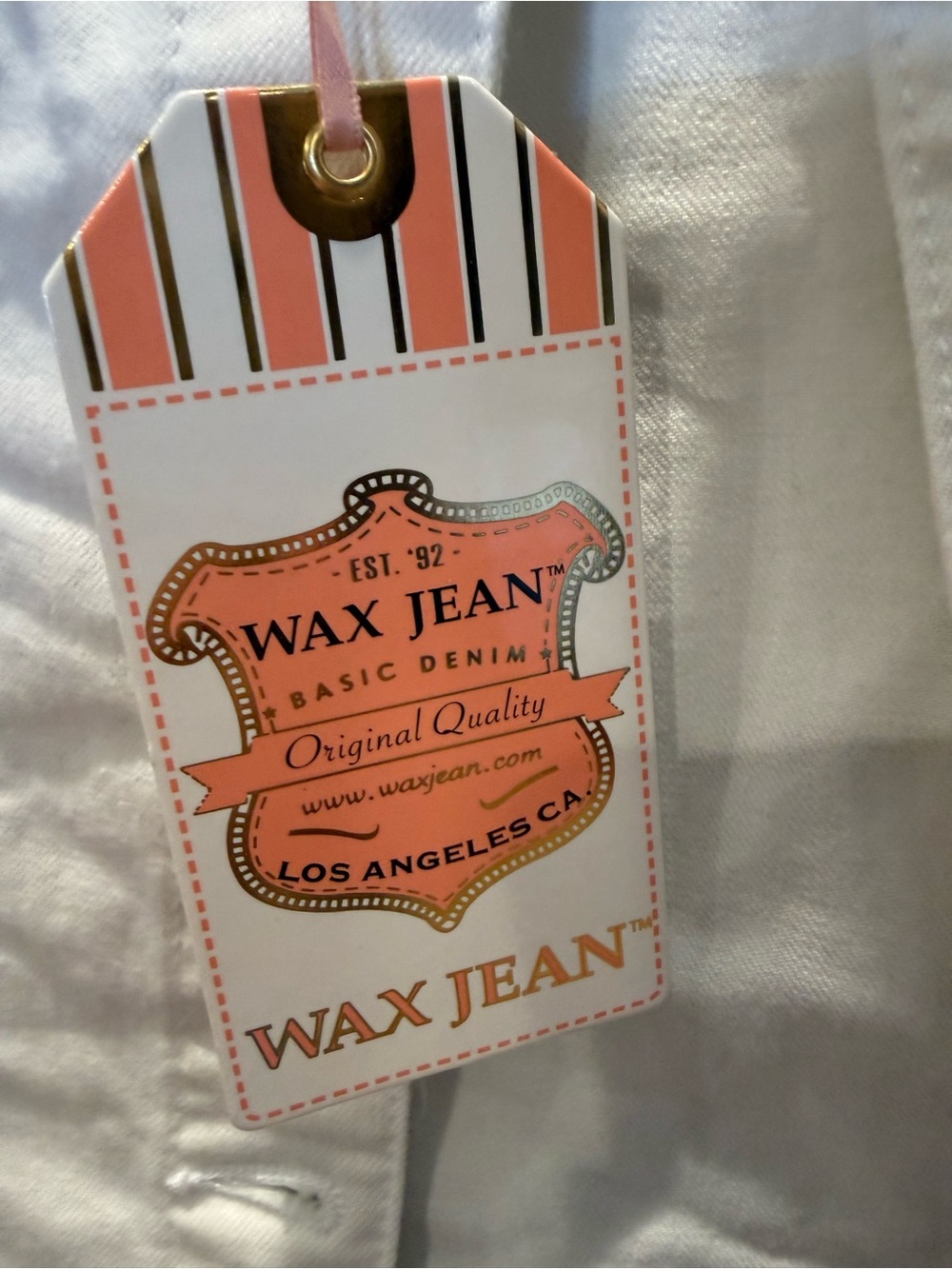 Wax Jean Medium White Denim NWT Trucker Jacket - Picture 6 of 8